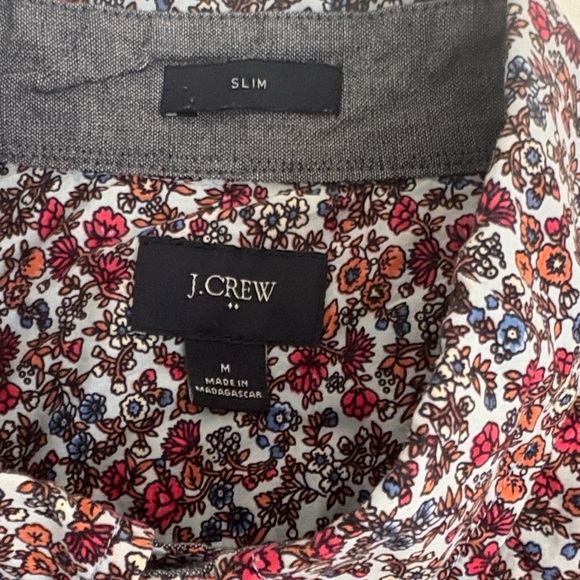 J. Crew Multicolor Floral Shirt button‎ down collar front pocket, long sleeve M - Picture 3 of 5